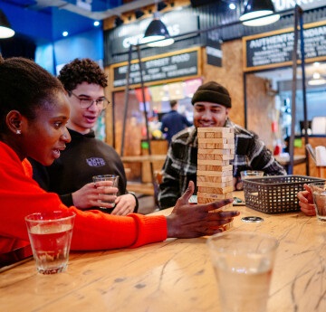 Students playing a game 