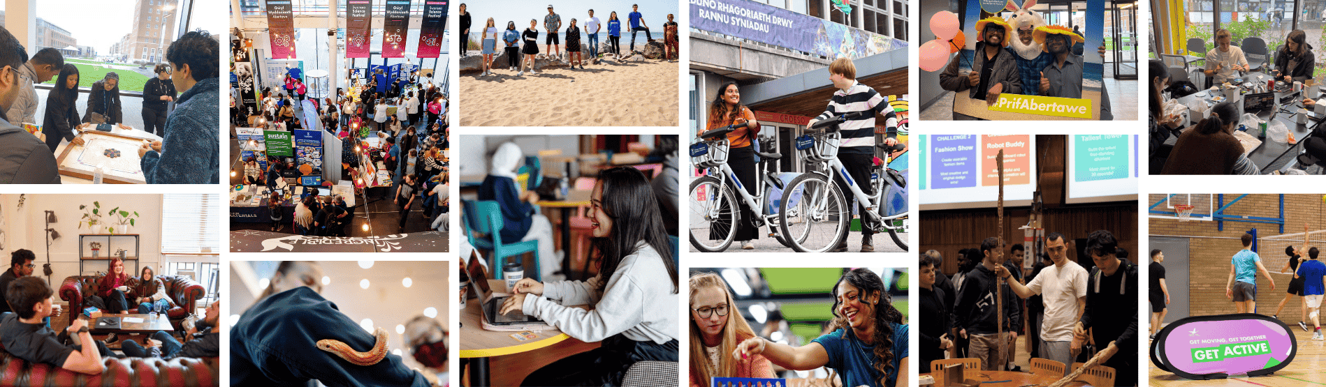 cymysgedd o luniau o weithgareddau myfyrwyr