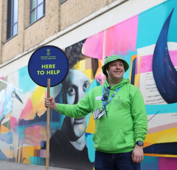 Student Ambassador helping at an open day 