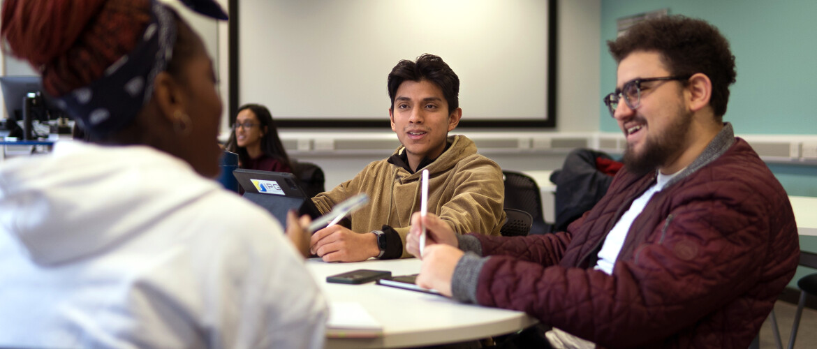 Student discussing topics and Projects 