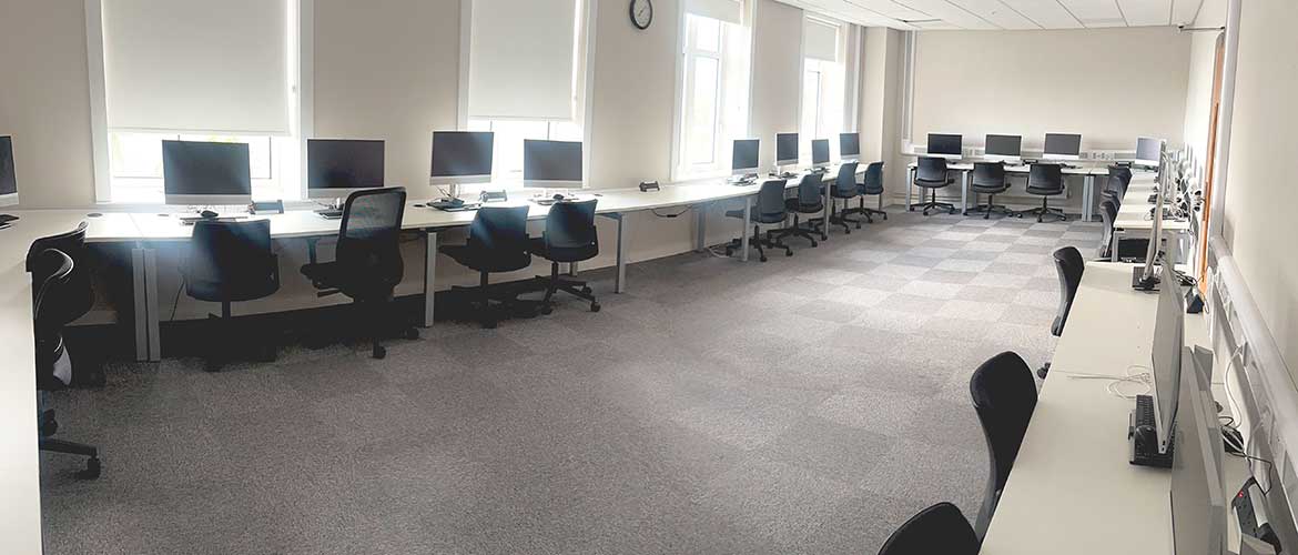 PC Labs and chairs in PC lab on Swansea University's Bay Campus