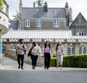 Students walking the mall