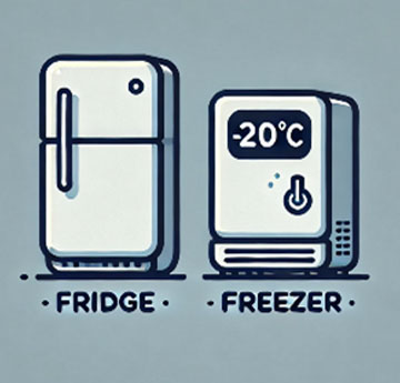 Illustration of a fridge and a freezer