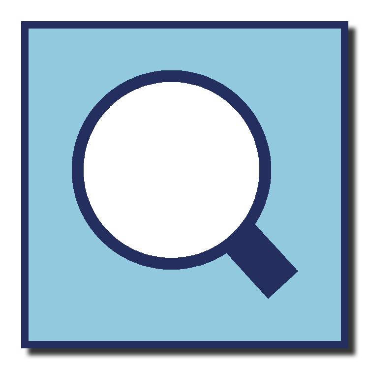 an icon depicting a magnifying glass