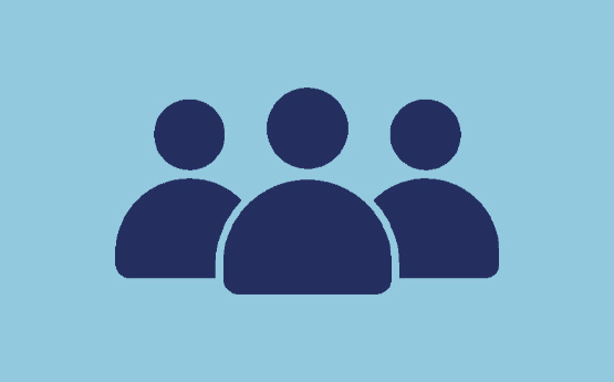 an icon depicting three silhouettes of people