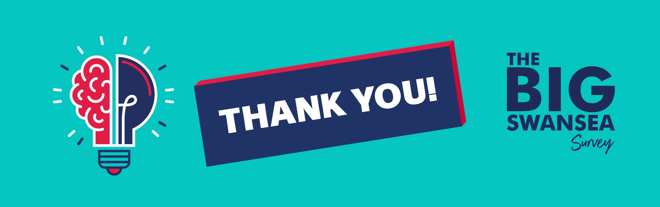 Big Swansea Survey lightbulb concept diagram with half lightbulb, half brain